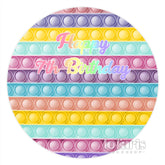 Lofaris Kids Birthday Colorful Pop It Round Party Backdrops